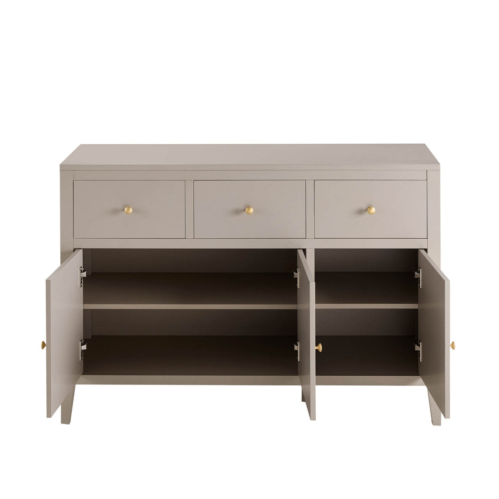 Poppy 3 Door Sideboard with Drawers - Taupe - DUSK