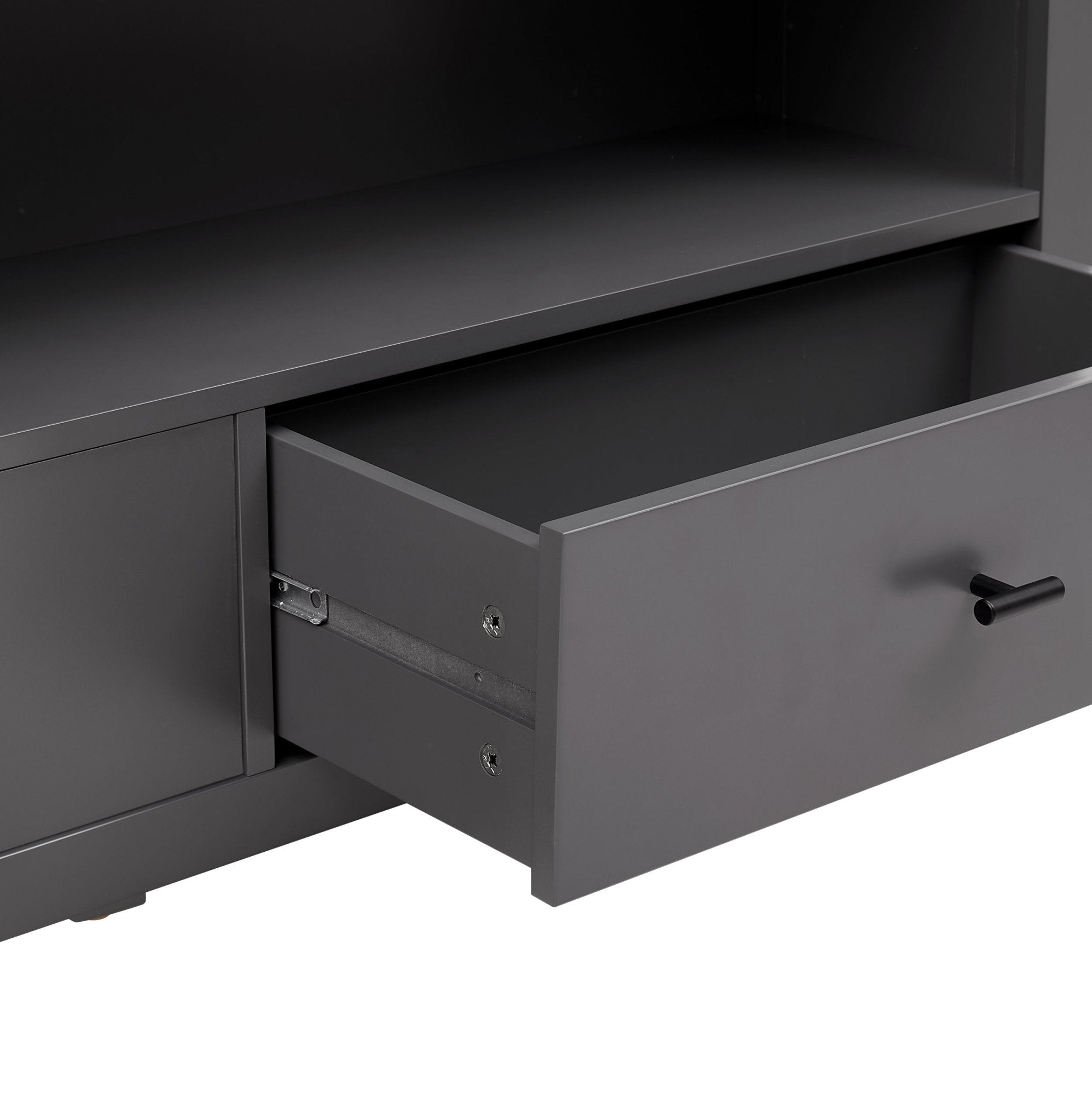 Poppy Bookshelf with Drawer - Charcoal - DUSK