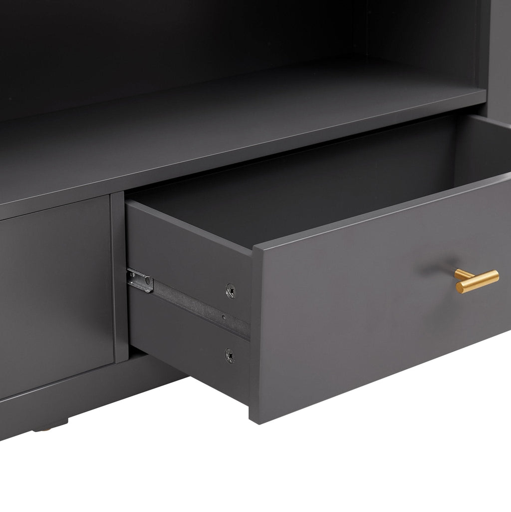 Poppy Bookshelf with Drawer - Charcoal - DUSK