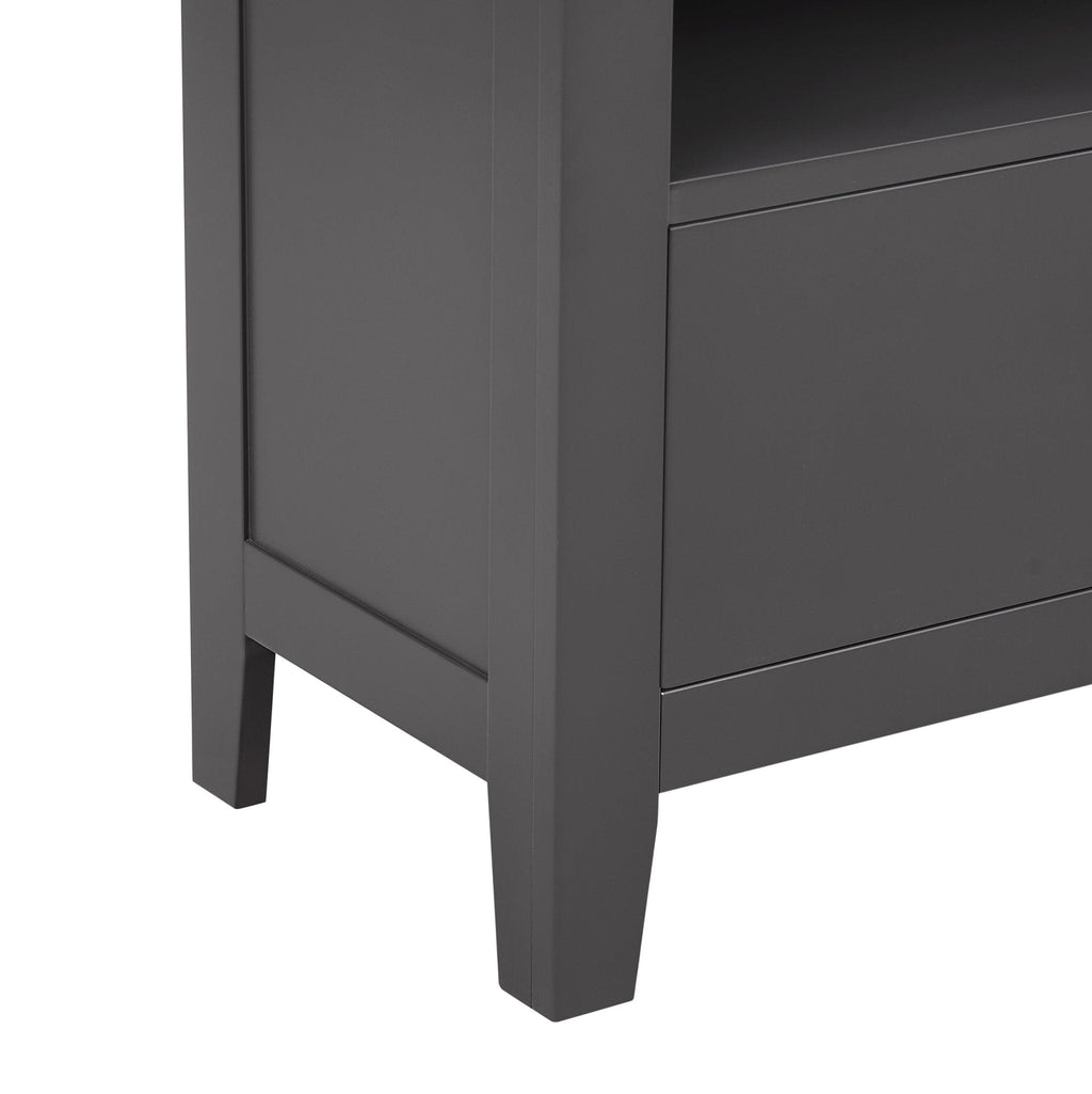 Poppy Bookshelf with Drawer - Charcoal - DUSK