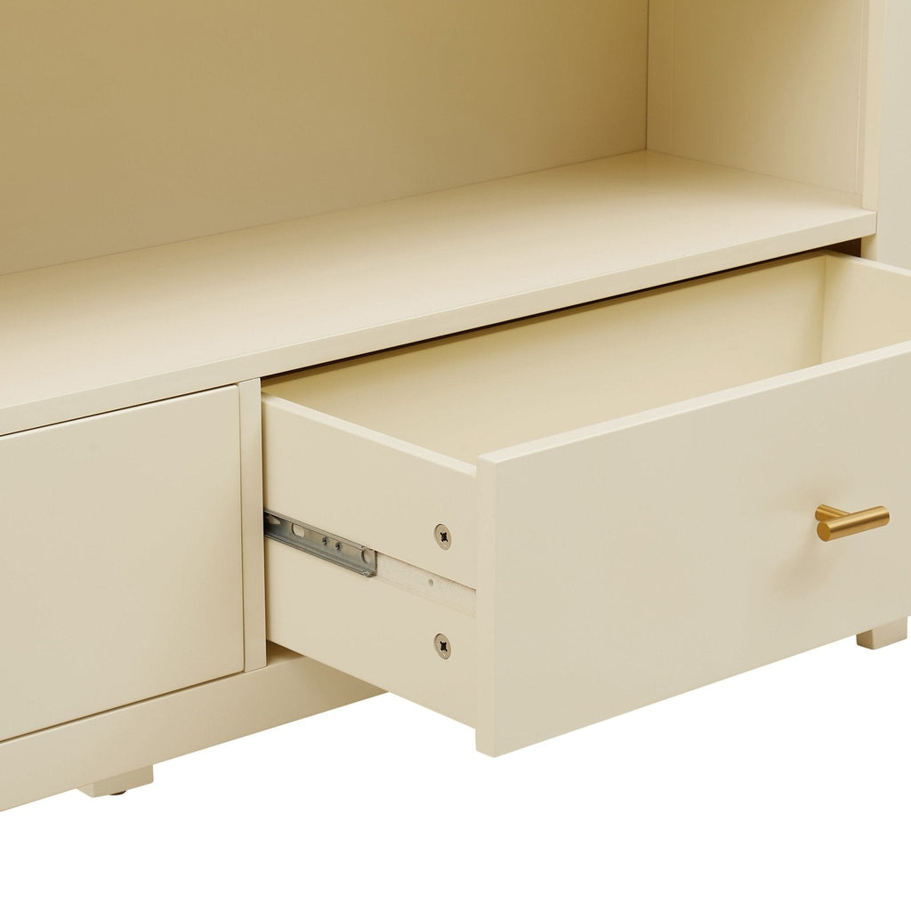 Poppy Bookshelf with Drawer - Cream - DUSK