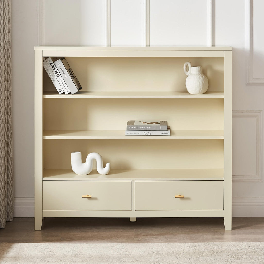 Poppy Bookshelf with Drawer - Cream - DUSK