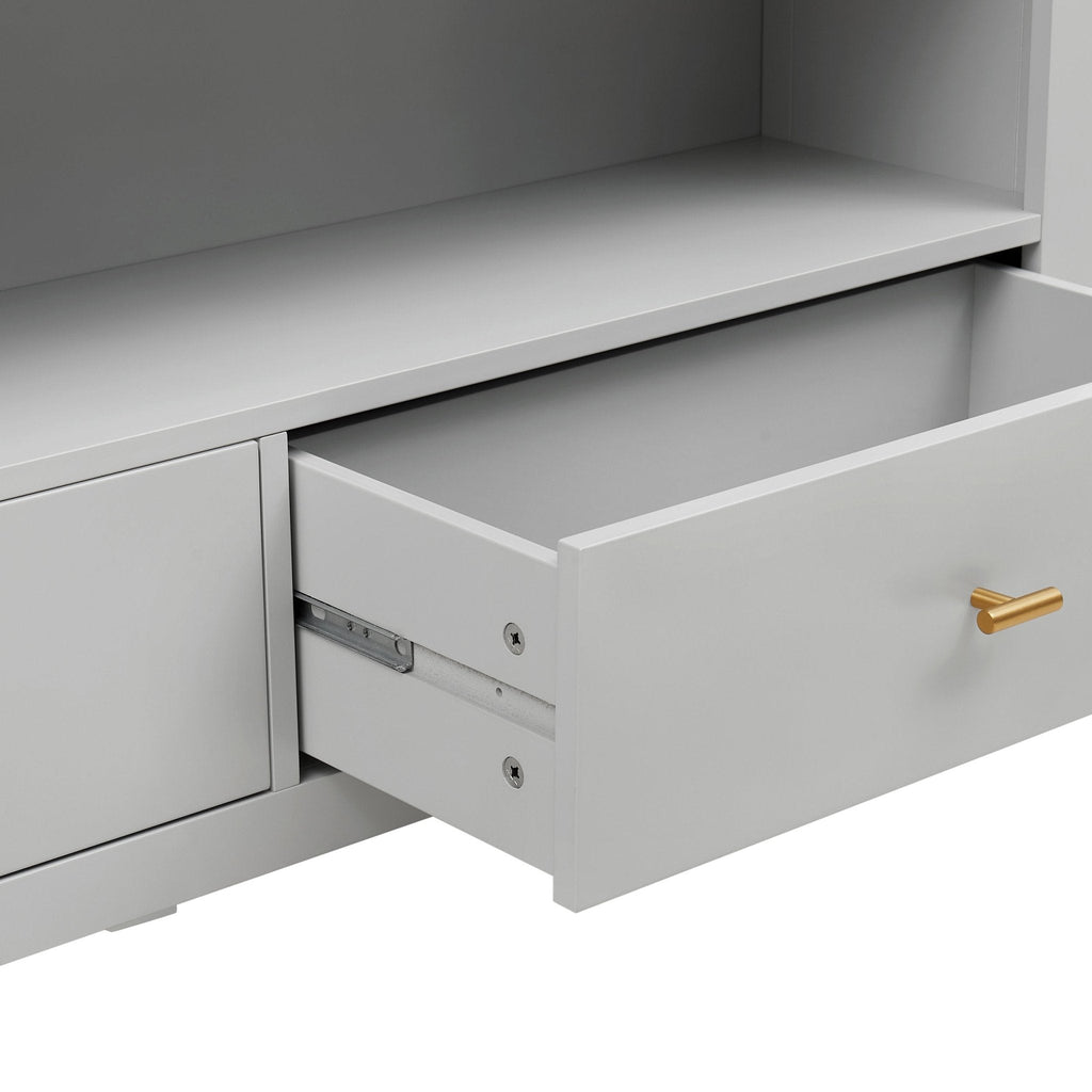 Poppy Bookshelf with Drawer - Grey - DUSK