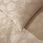 Portia Jacquard Waffle Duvet Cover & Pillowcase Set - Stone - DUSK