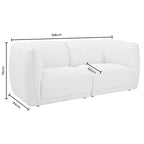 Porto 2 Seater Modular Sofa - Boucle Ivory - DUSK