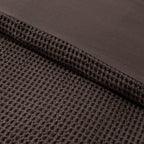 Portofino Waffle 100% Cotton Duvet Cover 200 Thread Count - Chocolate - DUSK