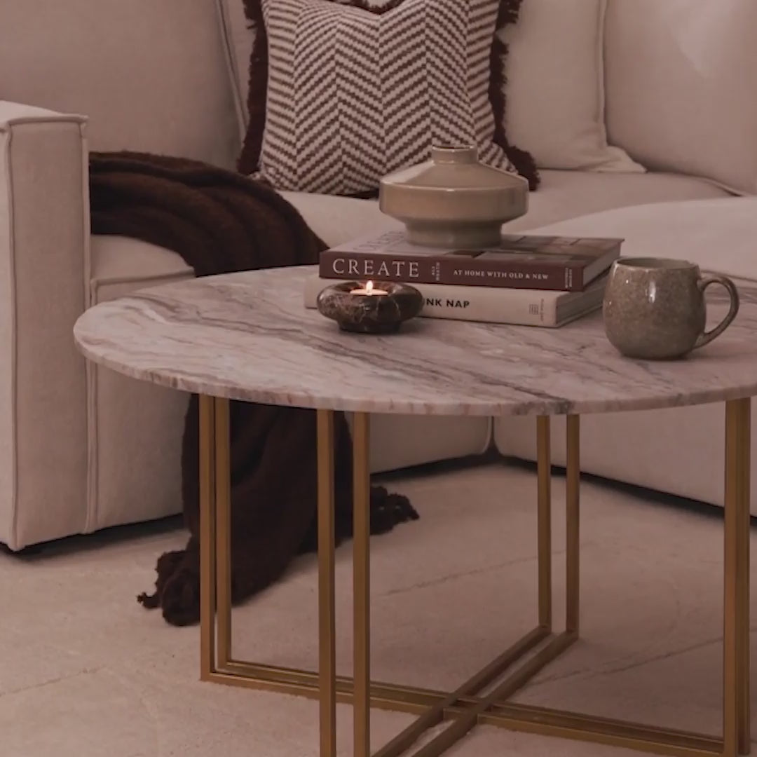 Leana Round Coffee Table - Marble