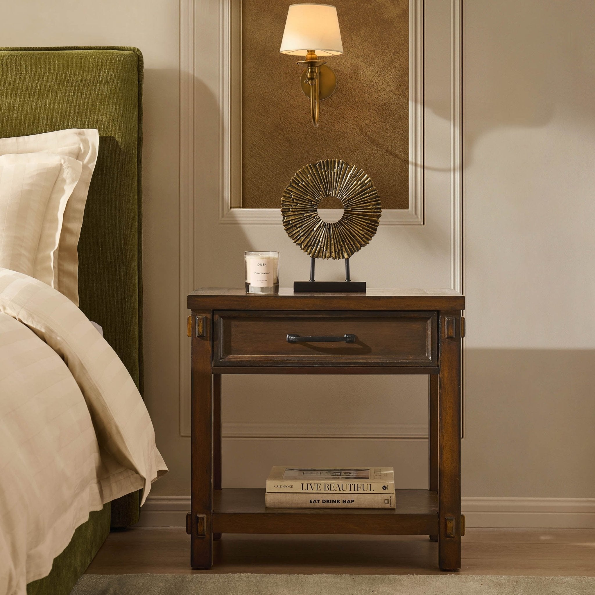 Prim 1 Drawer Wide Nightstand - Walnut - DUSK