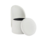 Primrose Boucle Dressing Table Storage Stool - Off White - DUSK