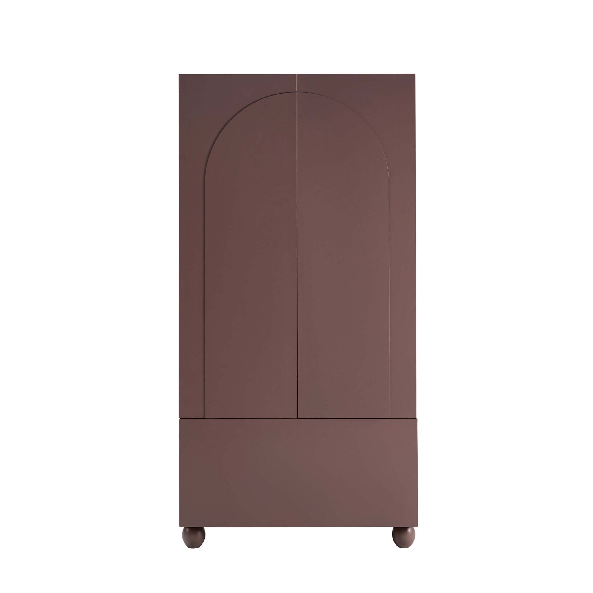 Rachel Arch Front 2 Door Wardrobe with Drawer - Mocha - DUSK