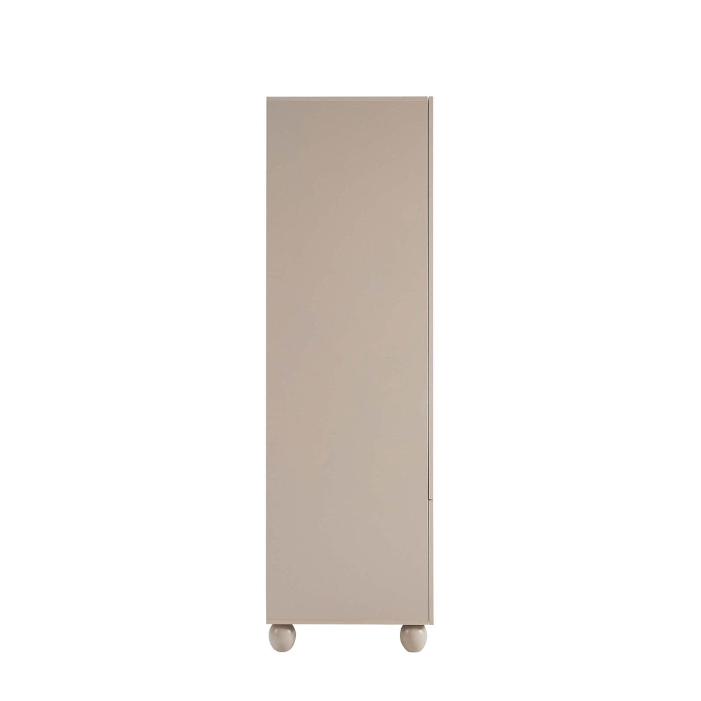 Rachel Arch Front 2 Door Wardrobe with Drawer - Taupe - DUSK