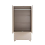 Rachel Arch Front 2 Door Wardrobe with Drawer - Taupe - DUSK