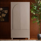 Rachel Arch Front 2 Door Wardrobe with Drawer - Taupe - DUSK