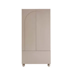 Rachel Arch Front 2 Door Wardrobe with Drawer - Taupe - DUSK