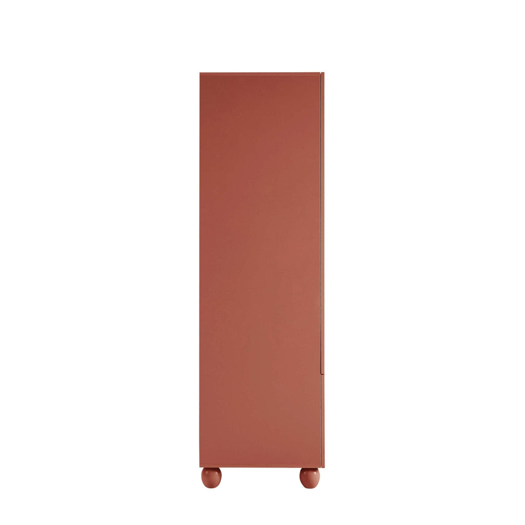 Rachel Arch Front 2 Door Wardrobe with Drawer - Terracotta - DUSK