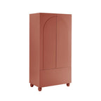 Rachel Arch Front 2 Door Wardrobe with Drawer - Terracotta - DUSK