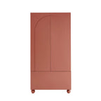 Rachel Arch Front 2 Door Wardrobe with Drawer - Terracotta - DUSK