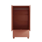 Rachel Arch Front 2 Door Wardrobe with Drawer - Terracotta - DUSK