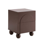 Rachel Arch Front 2 Drawer Bedside Table - Mocha - DUSK