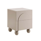 Rachel Arch Front 2 Drawer Bedside Table - Taupe - DUSK