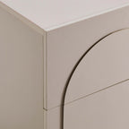 Rachel Arch Front 2 Drawer Bedside Table - Taupe - DUSK