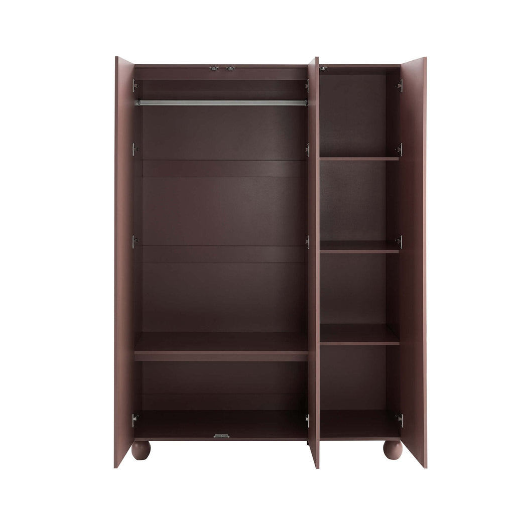 Rachel Arch Front 3 Door Wardrobe - Mocha - DUSK