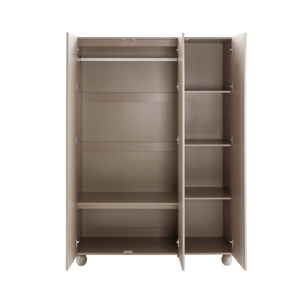 Rachel Arch Front 3 Door Wardrobe - Taupe - DUSK