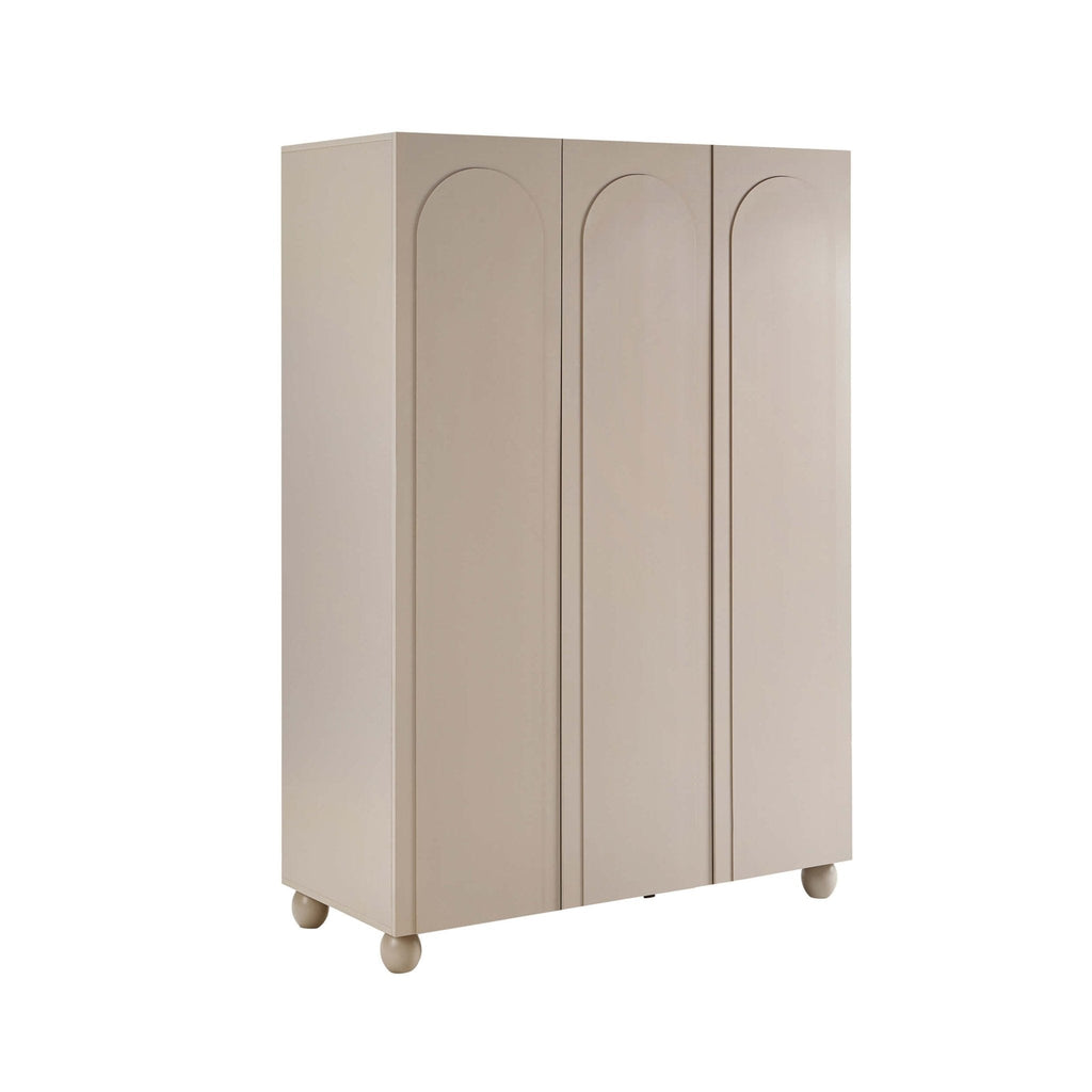 Rachel Arch Front 3 Door Wardrobe - Taupe - DUSK