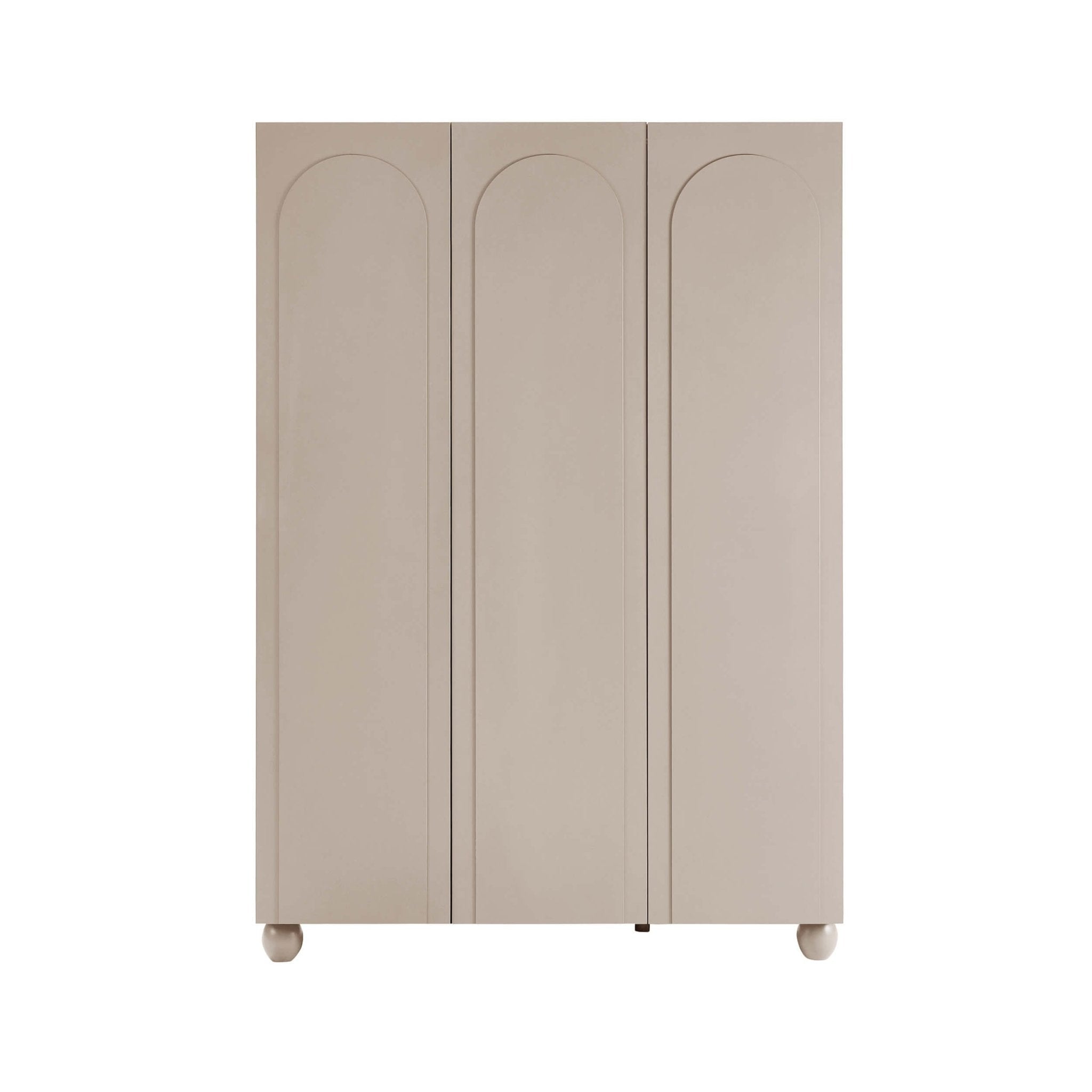 Rachel Arch Front 3 Door Wardrobe - Taupe - DUSK
