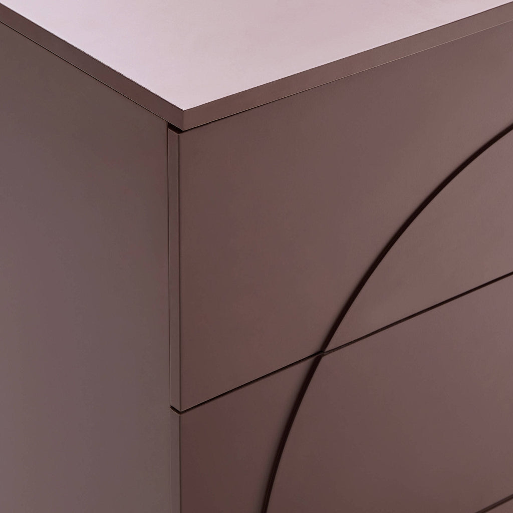 Rachel Arch Front 3 Drawer Chest - Mocha - DUSK