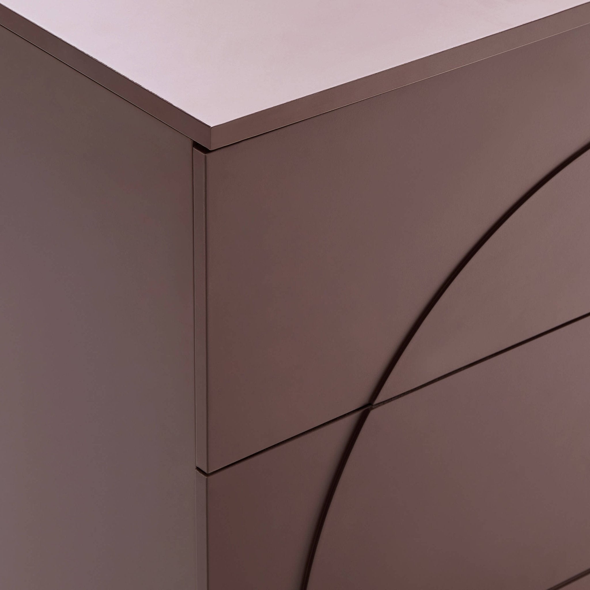 Rachel Arch Front 3 Drawer Chest - Mocha - DUSK