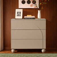 Rachel Arch Front 3 Drawer Chest - Taupe - DUSK