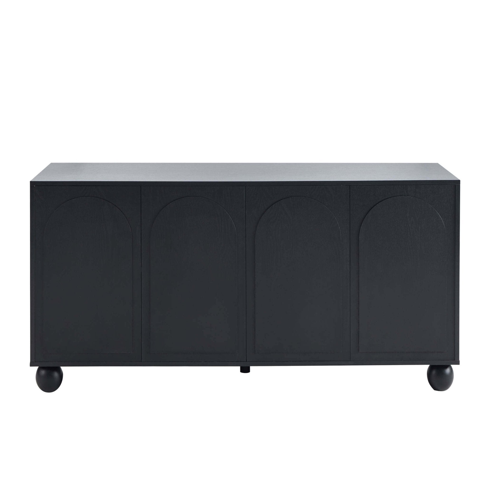 Rachel Arch Front 4 Door Sideboard - Black - DUSK
