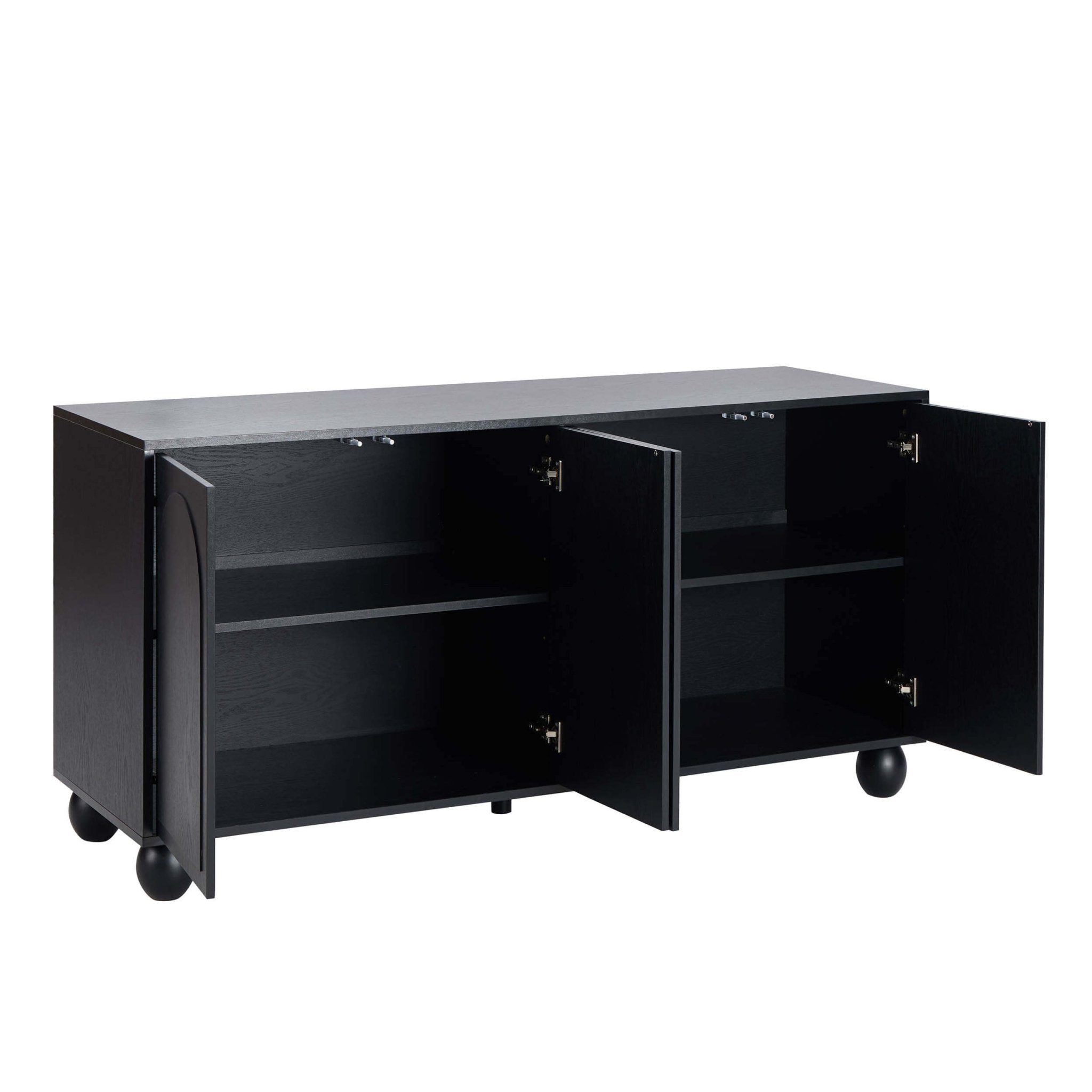 Rachel Arch Front 4 Door Sideboard - Black - DUSK