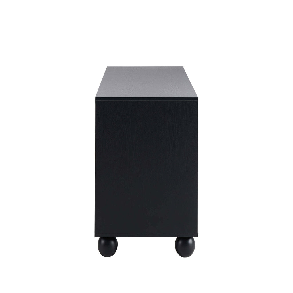 Rachel Arch Front 4 Door Sideboard - Black - DUSK