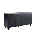 Rachel Arch Front 4 Door Sideboard - Black - DUSK