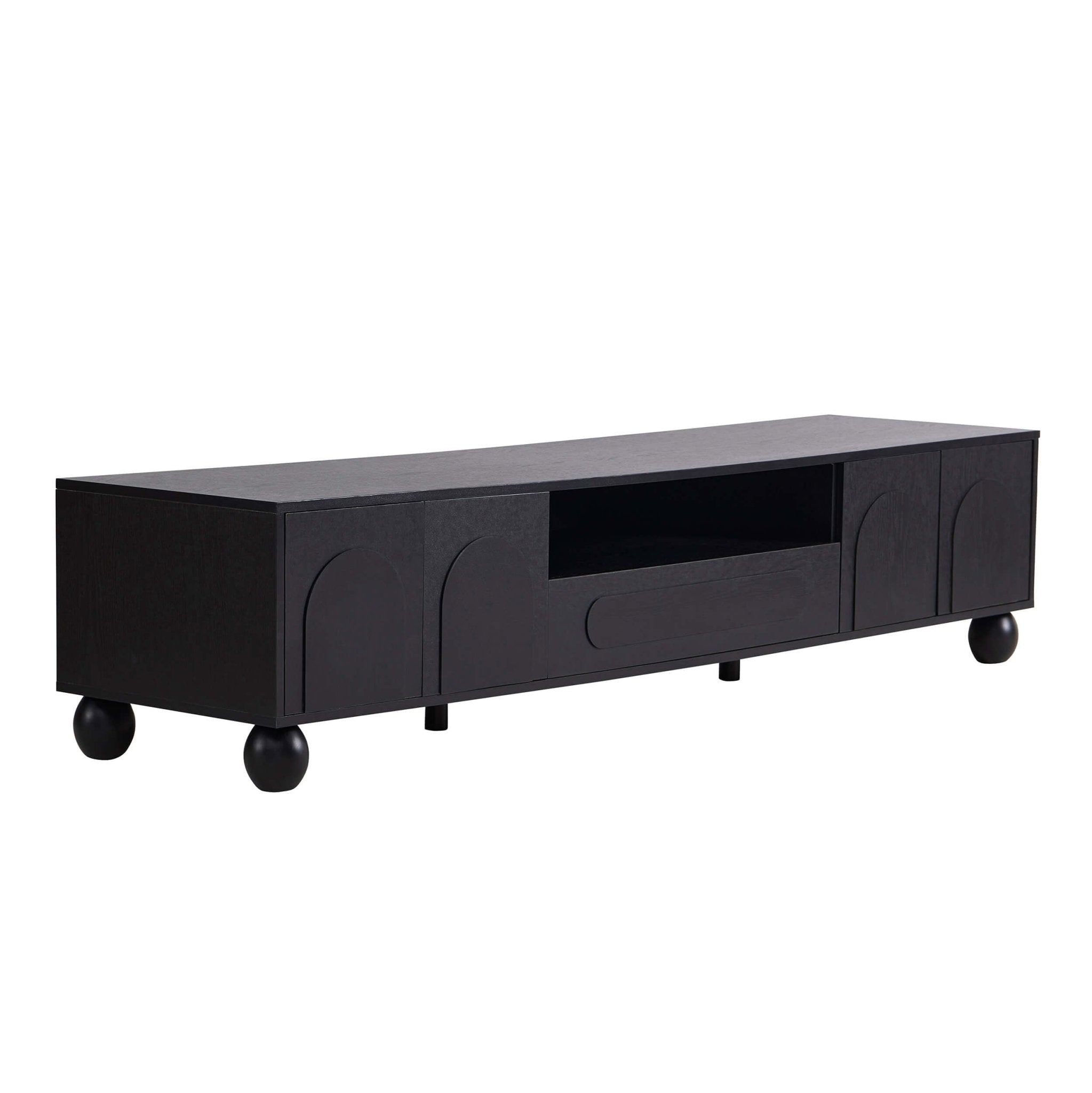Rachel Arch Front Tv Unit for TVs up to 75" - Black - DUSK