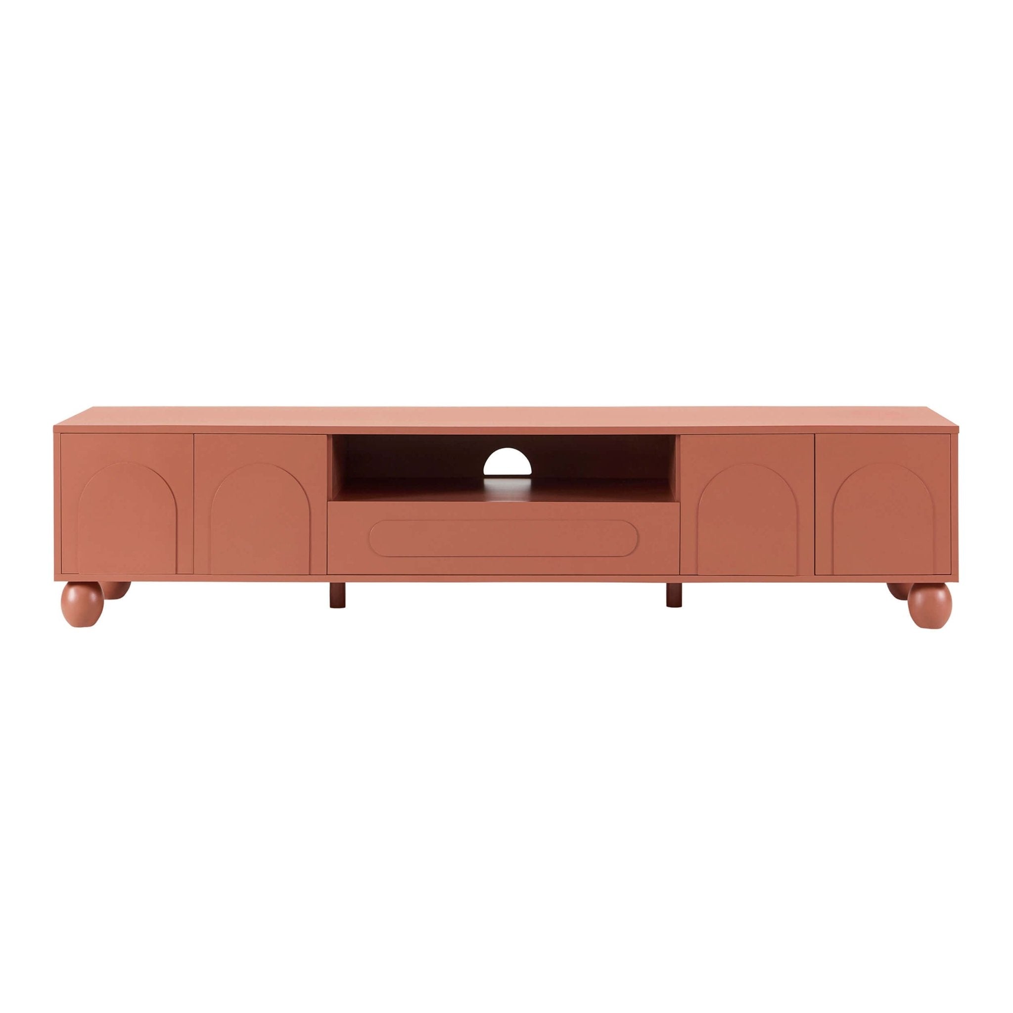 Rachel Arch Front Tv Unit for TVs up to 75" - Terracotta - DUSK