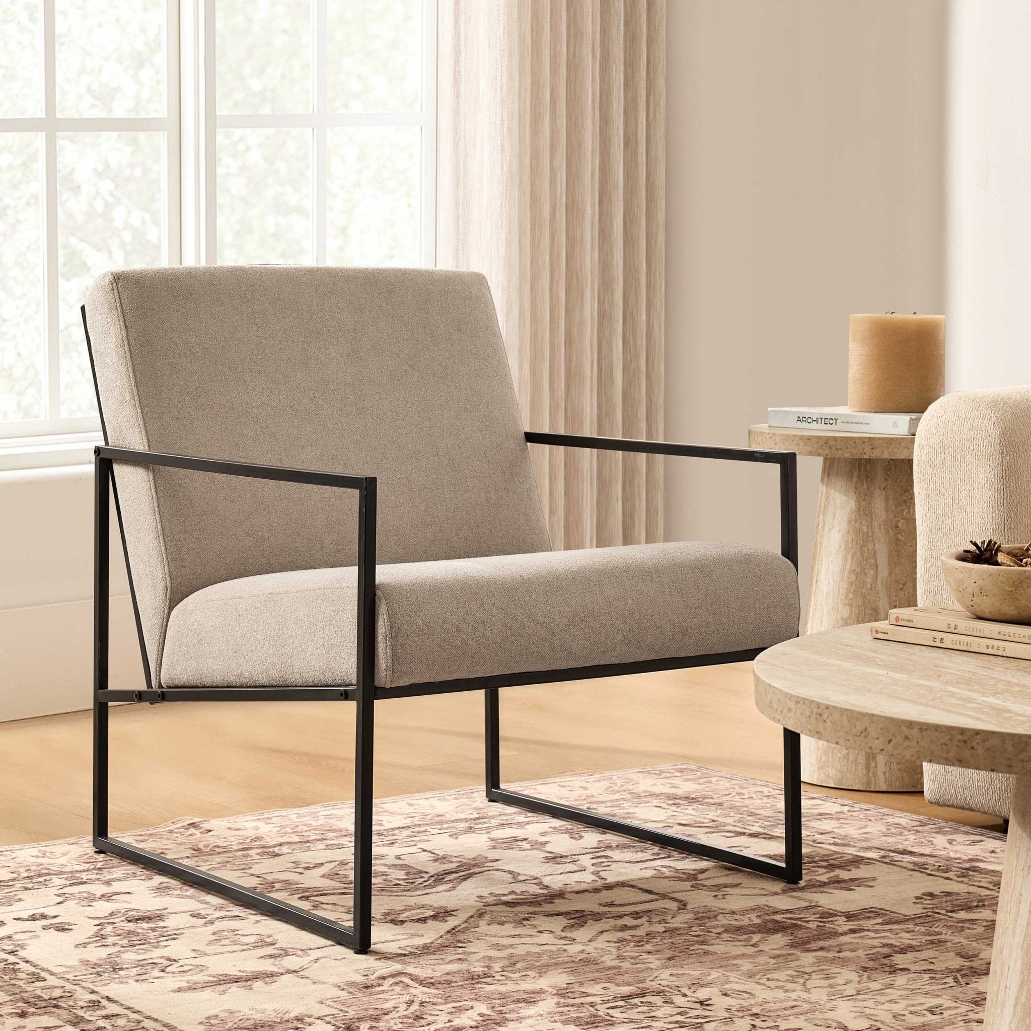Rae Accent Chair - Chenille Greige - DUSK