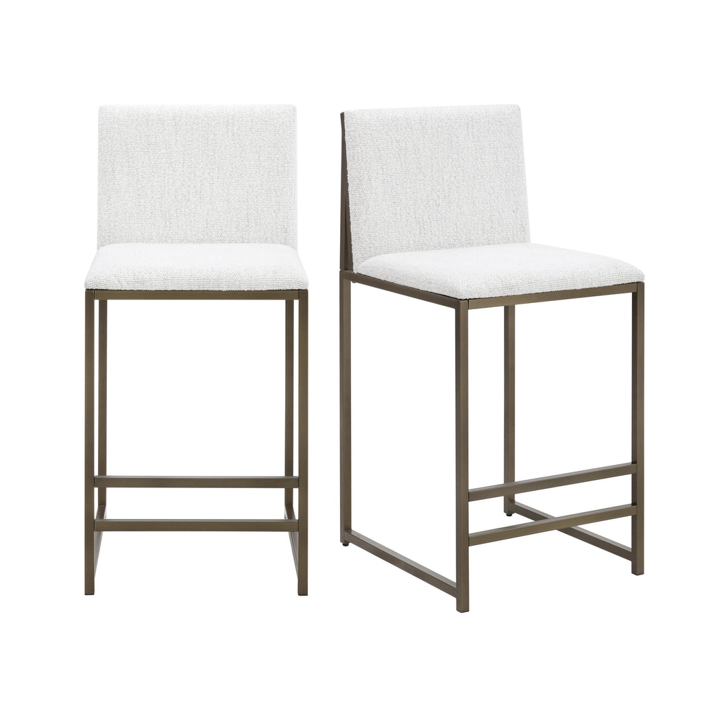 Rae Set of 2 Barstools - Ivory Boucle - DUSK