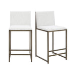 Rae Set of 2 Barstools - Ivory Boucle - DUSK