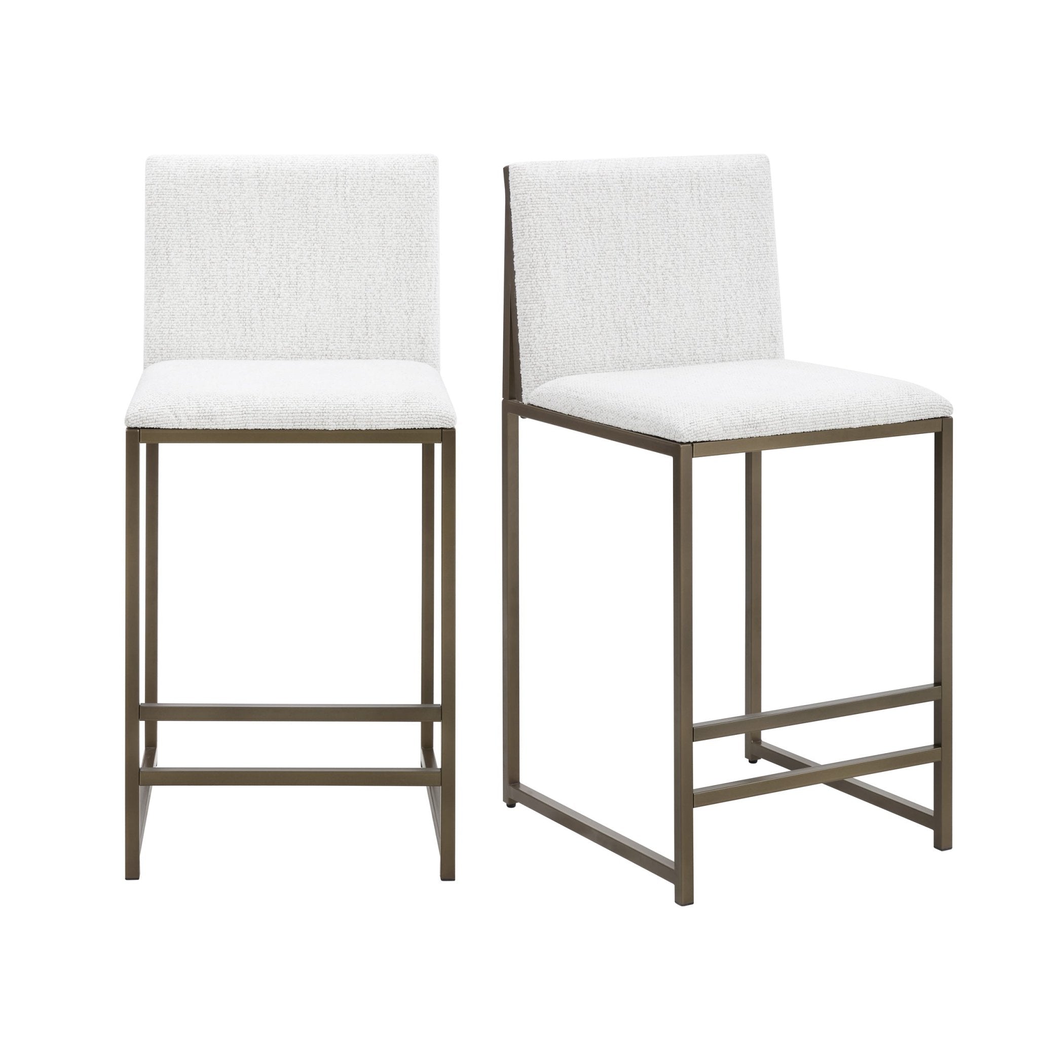 Rae Set of 2 Barstools - Ivory Boucle - DUSK