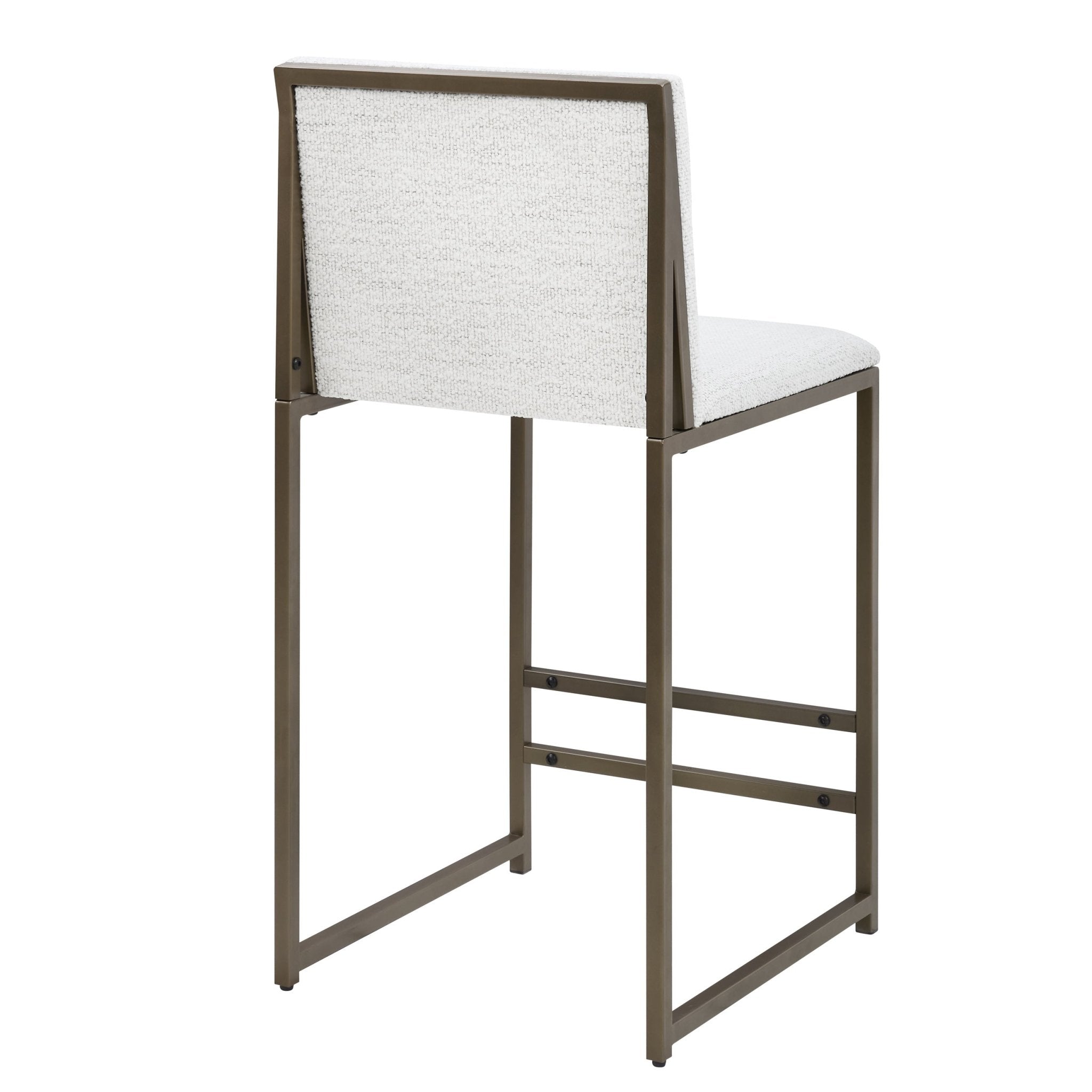 Rae Set of 2 Barstools - Ivory Boucle - DUSK