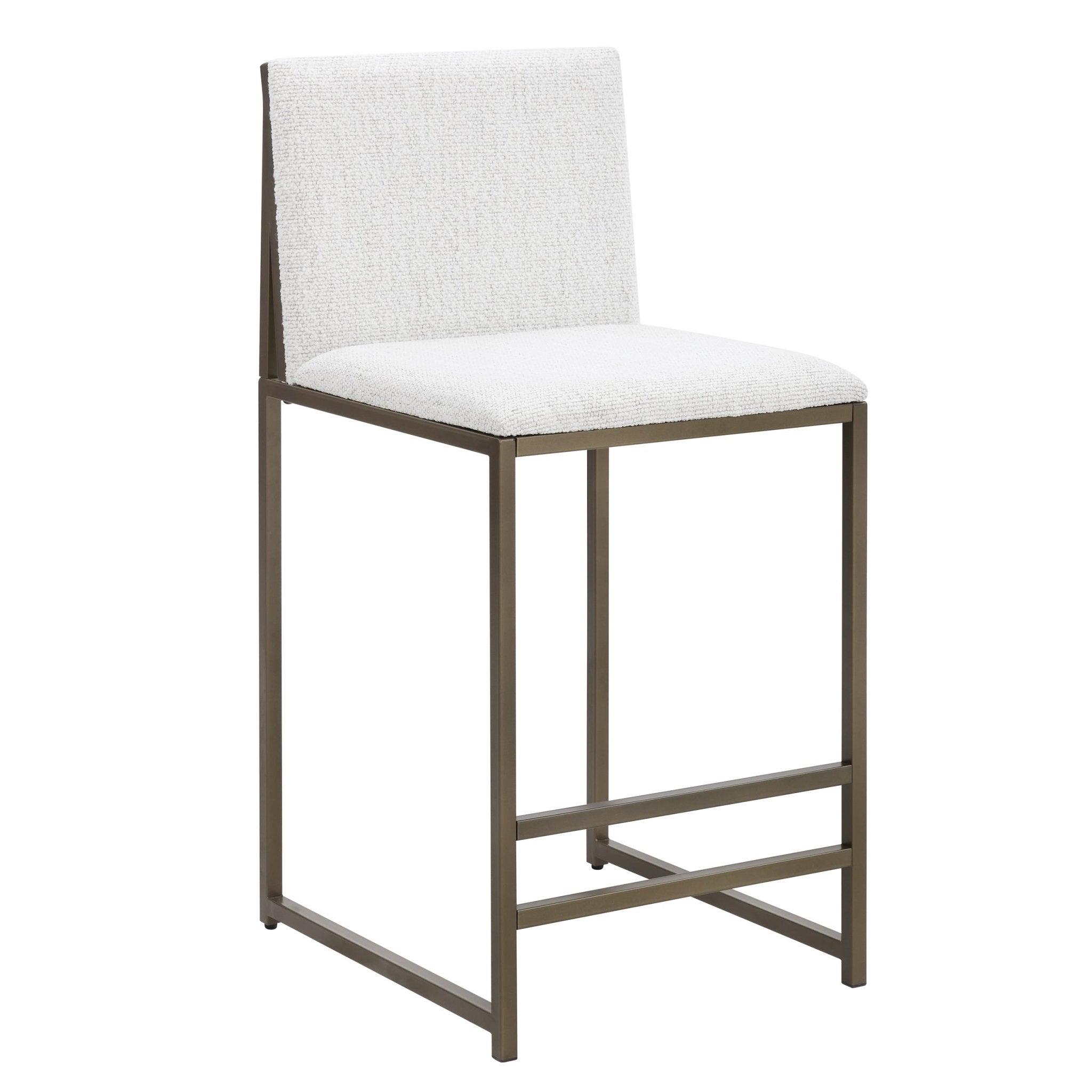 Rae Set of 2 Barstools - Ivory Boucle - DUSK
