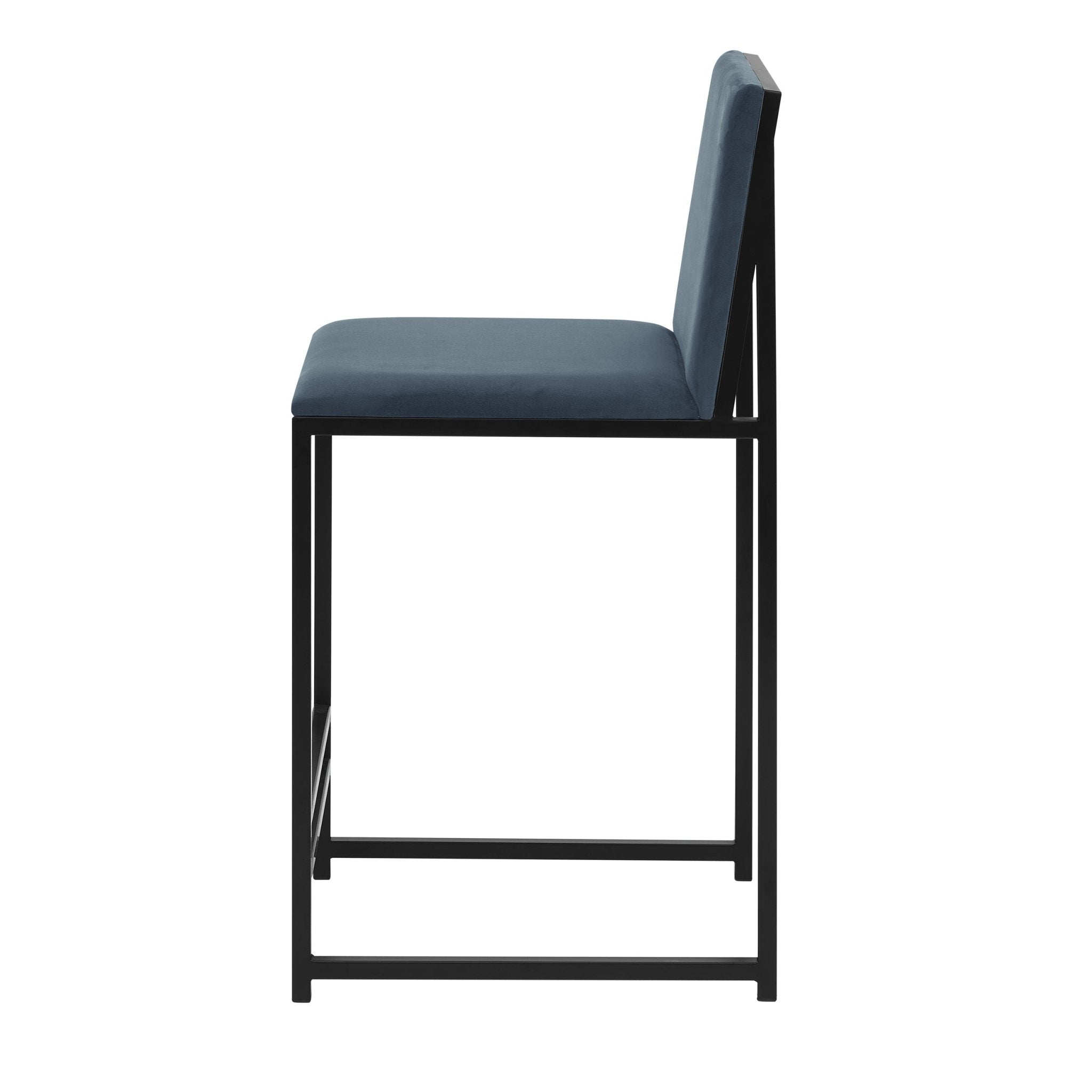 Rae Set Of 2 Barstools - Velvet - Blue - DUSK