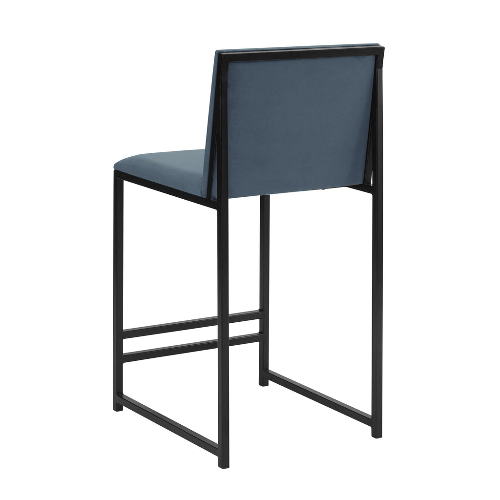 Rae Set Of 2 Barstools - Velvet - Blue - DUSK