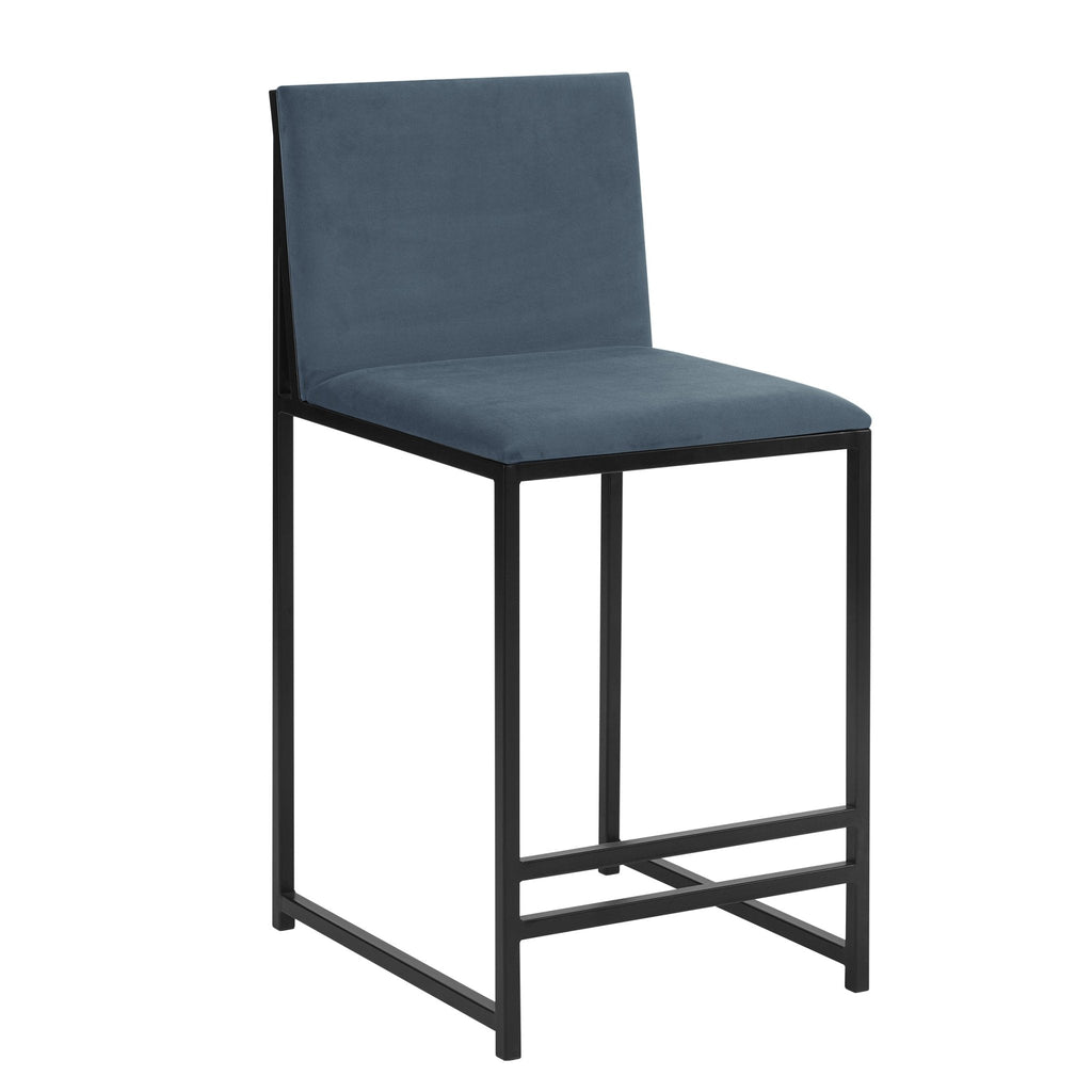 Rae Set Of 2 Barstools - Velvet - Blue - DUSK