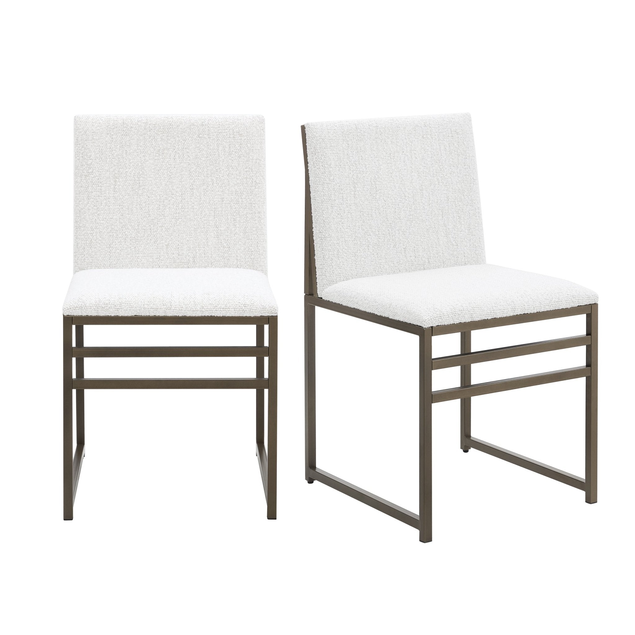 Rae Set of 2 Dining Chairs - Ivory Boucle - DUSK
