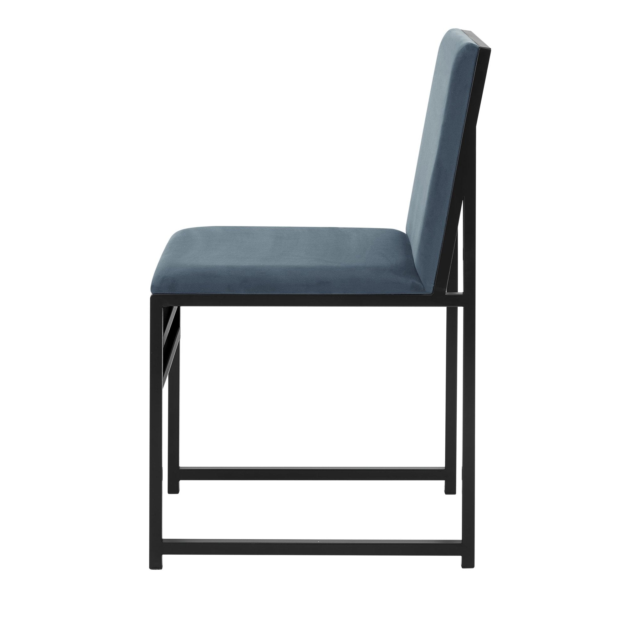Rae Set of 2 Dining Chairs - Velvet - Blue - DUSK