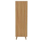 Raven Rattan 2 Door Wardrobe with Drawers - Light Wood - DUSK